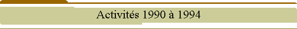 Activits 1990  1994