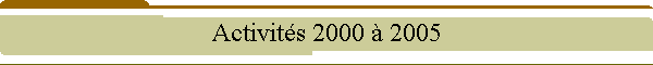 Activits 2000  2005